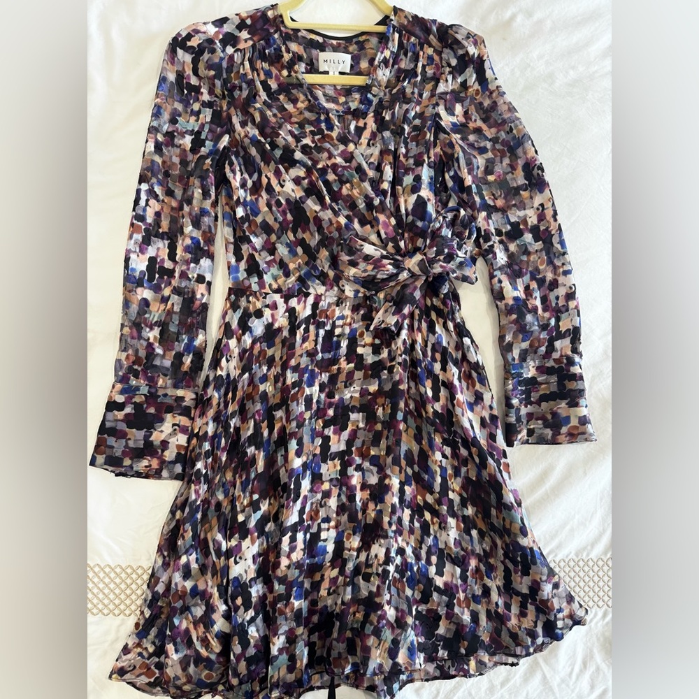 MILLY Multicolor Abstract Print Women's Dress